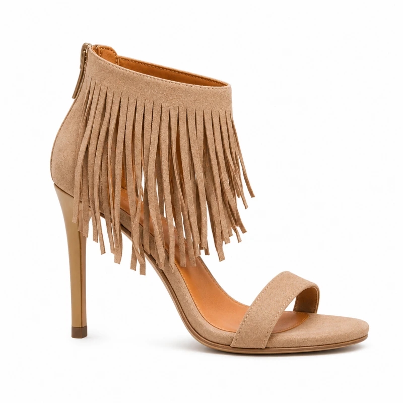 Custom Suede Fringe Stiletto Manufacturer