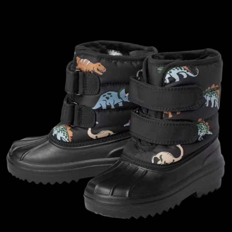 Dinosaur Print Waterproof Snow Boots for Kids | Custom Kids Shoes Manufacturer