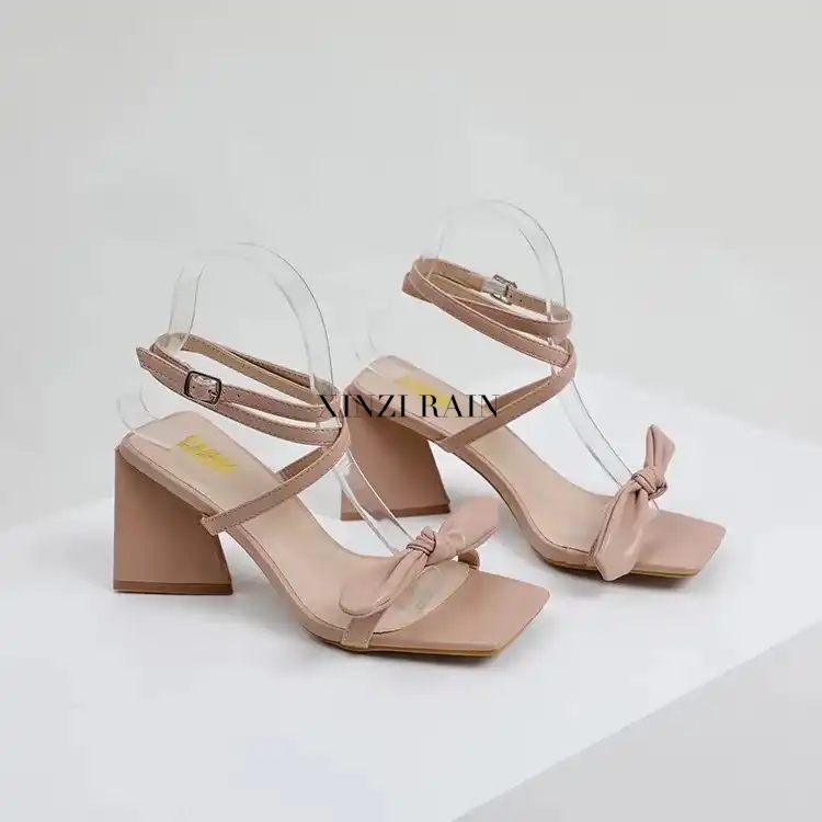 Wholesale Nude Block Heel Sandals | Xinzirain ODM High Heels