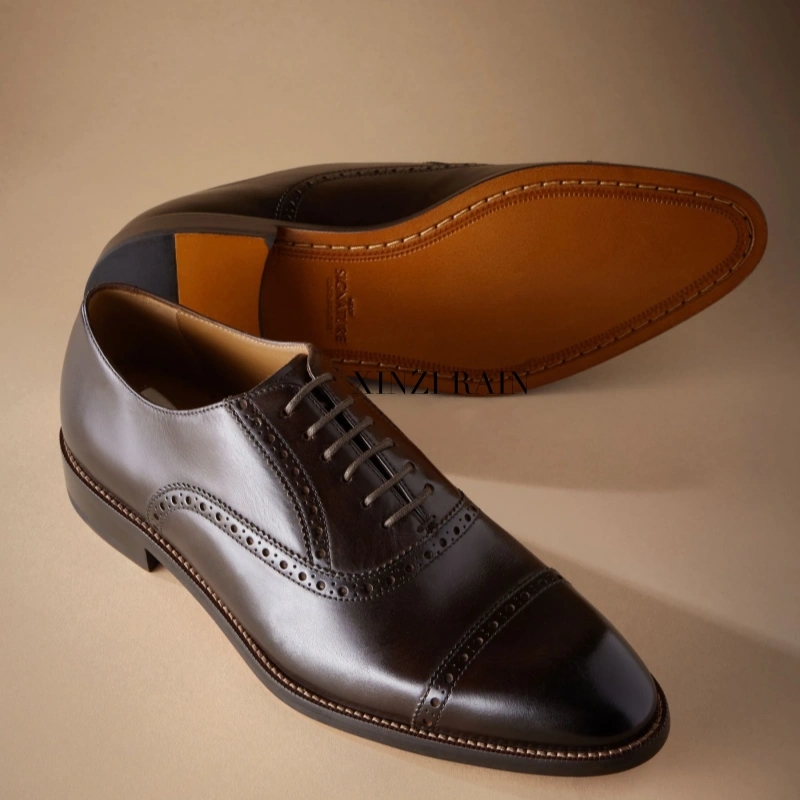 Premium Handmade Brown Leather Oxford Shoes
