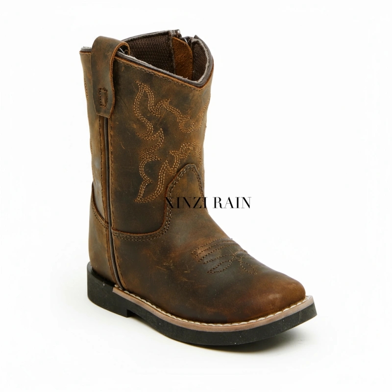 Boys’ Western Boots – Broad Square Toe OEM ODM Kids Cowboy Boots Manufacturer China
