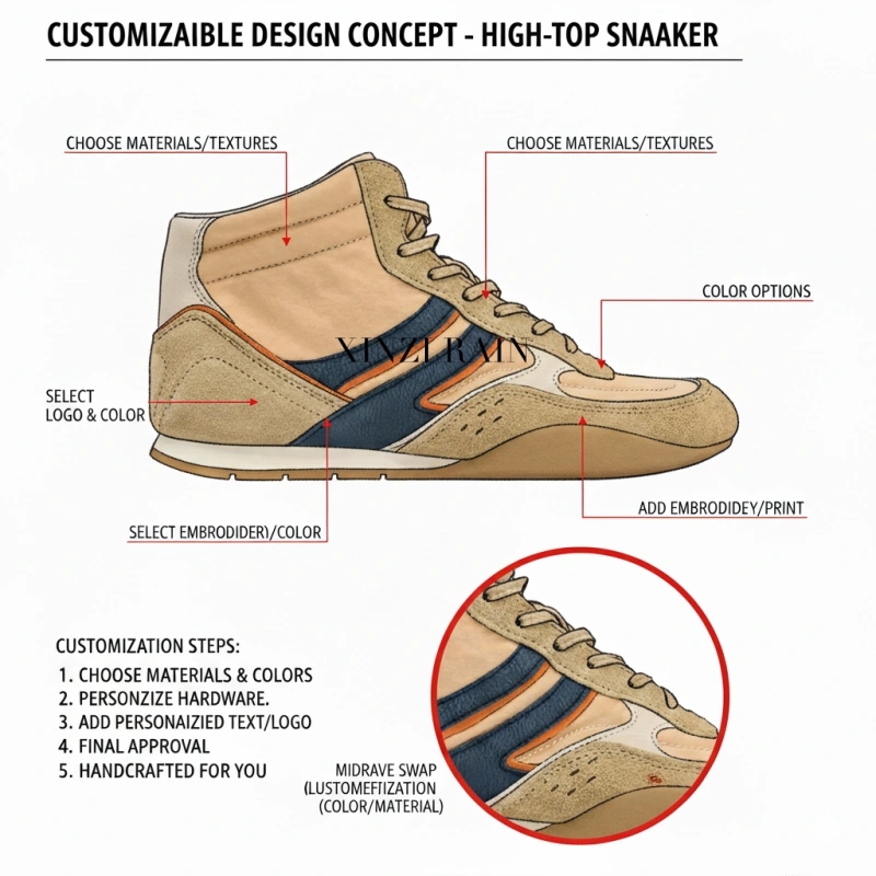 Trainers Shoes: Retro Revival High-Top Sneakers