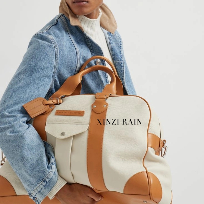 Wholesale Portable Double Handle Colorblock Travel Bag for Short Journeys