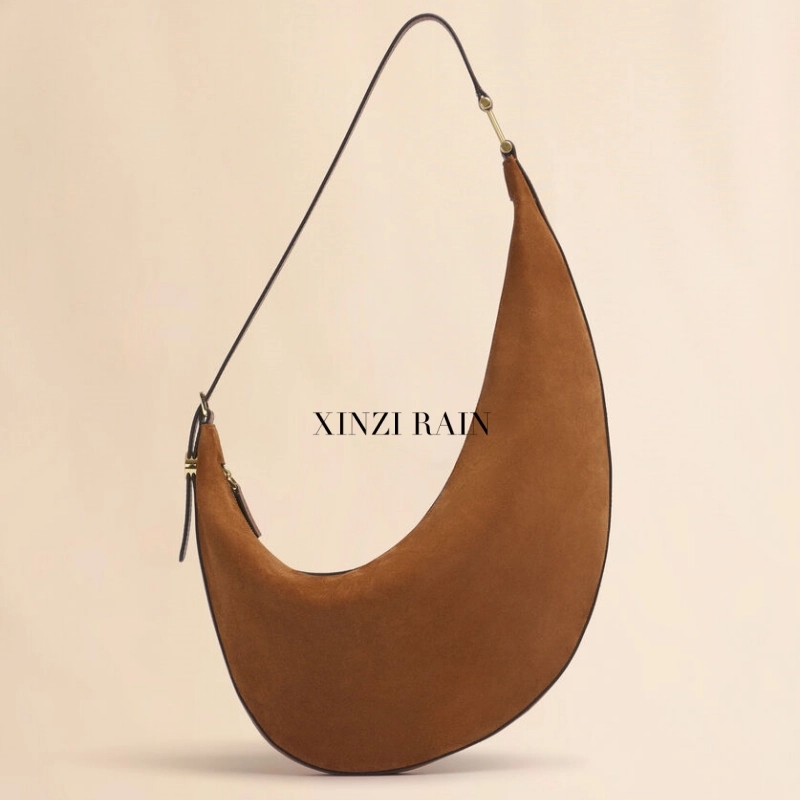 Custom Brown Suede Hobo Bag Manufacturer in China