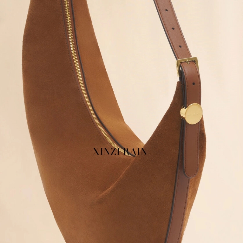 Custom Brown Suede Hobo Bag Manufacturer in China