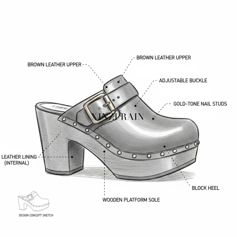 OEM Leather Platform Clogs | Custom Wooden Sole Clog Manufacturer – XINZIRAIN