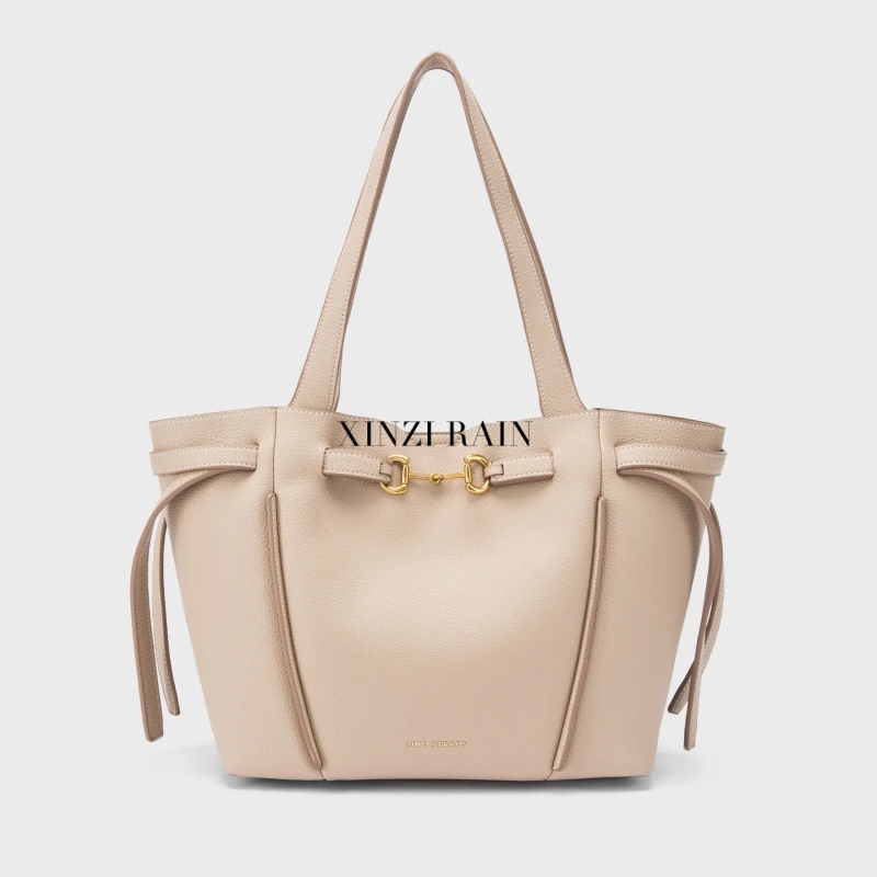 Custom Beige Leather Tote Bag | Large-Capacity Women’s Tote for Private Label Brands