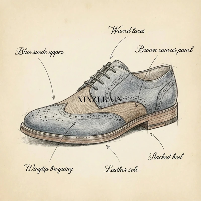 Men’s Suede Oxford Dress Shoes |Custom Two-Tone Leather Formal Shoes Manufacturer