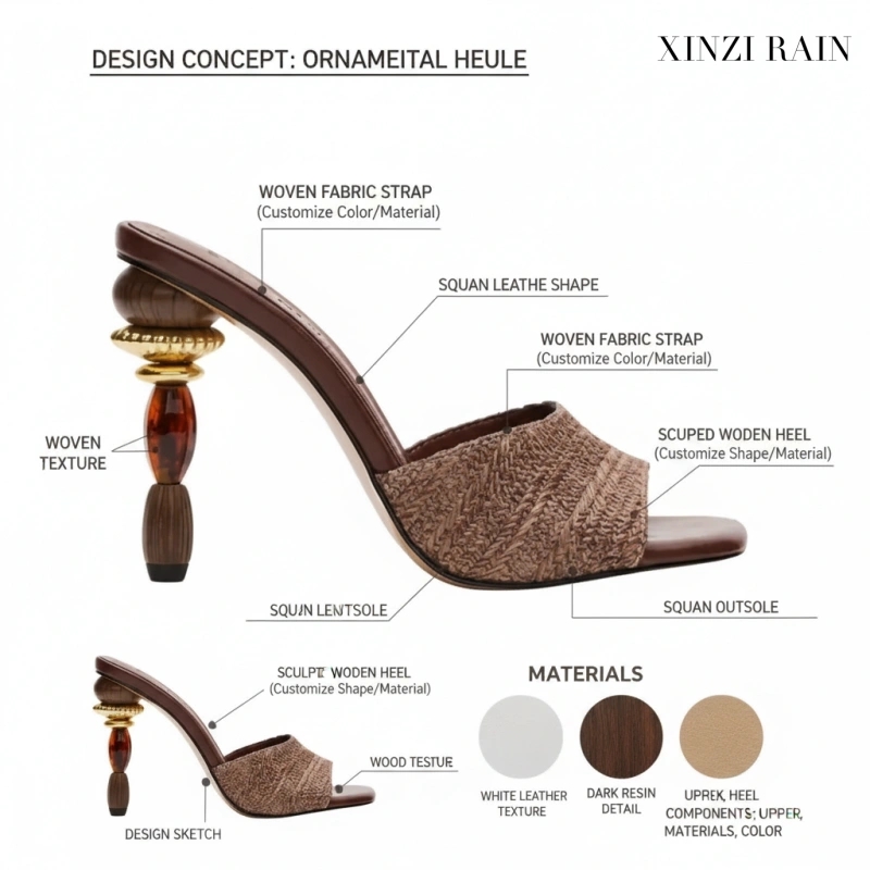 OEM Women’s High Heels Manufacturer | Custom Sculpted Heel Mules – XINZIRAIN