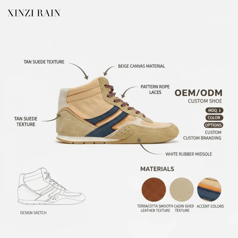 Trainers Shoes: Retro Revival High-Top Sneakers