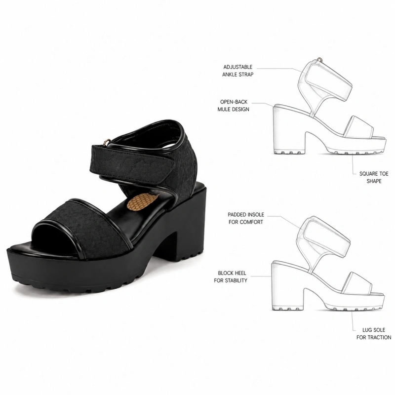 Custom Pineapple Leather Platform Sandals