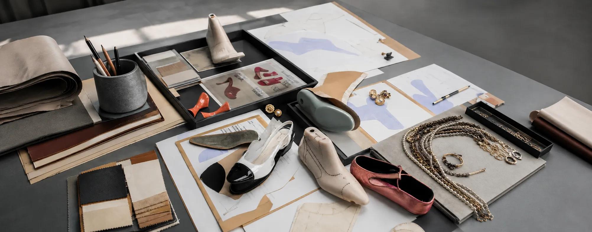Custom footwear and handbag samples developed by Herrains