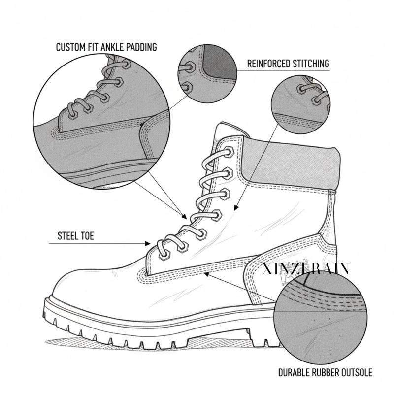 Botas de trabalho de couro personalizadas | Fábrica de botas de segurança OEM
