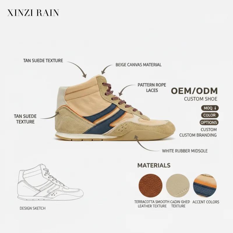 أحذية رياضية: أحذية رياضية عالية الرقبة بتصميم كلاسيكي