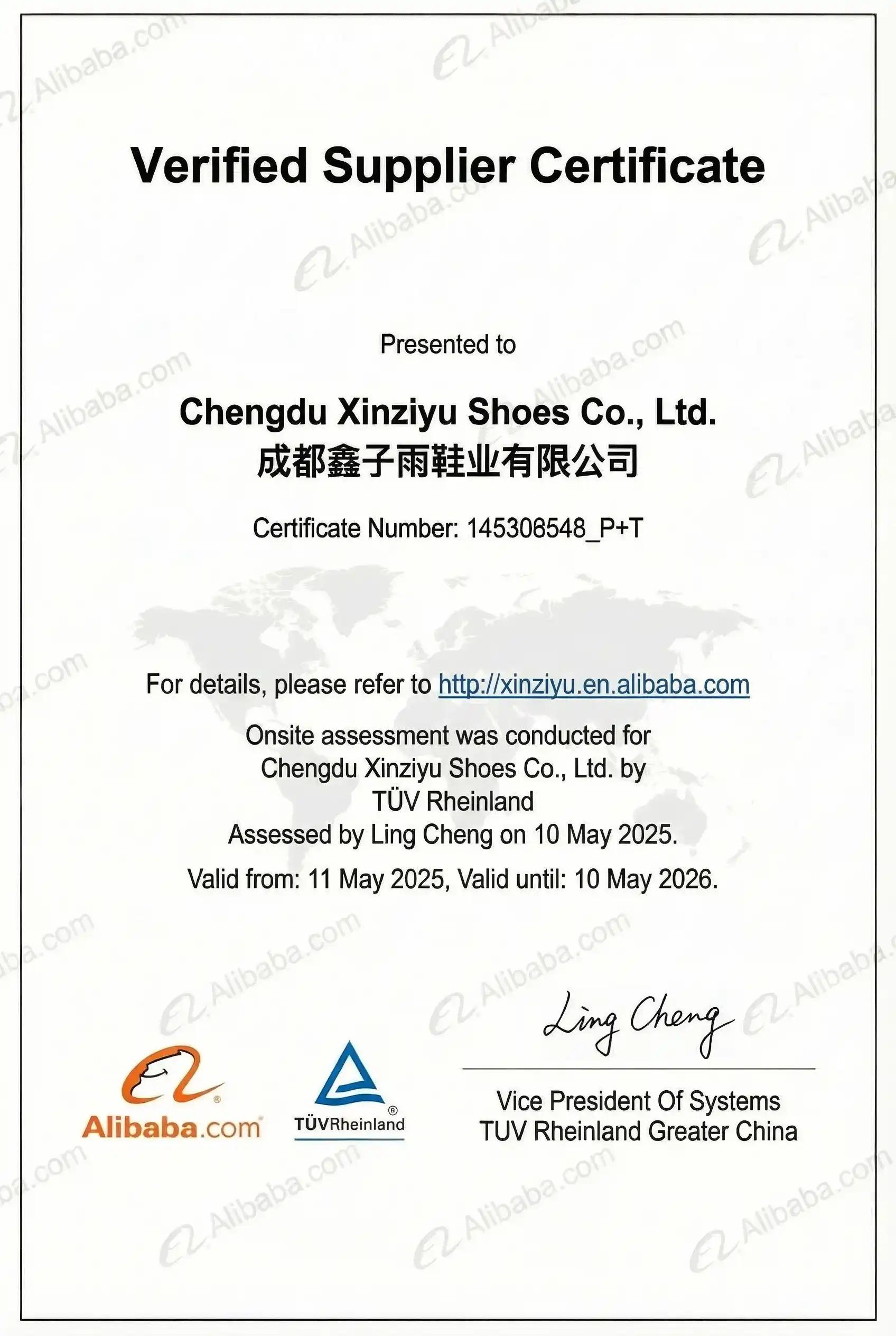 Alibaba Verified Supplier Certificate