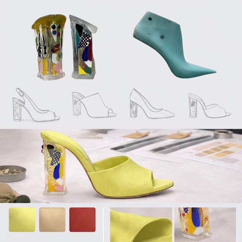 Artistic acrylic luxury high heels