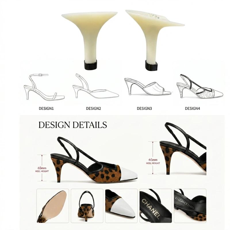 Sophisticated leather high heel craftsmanship