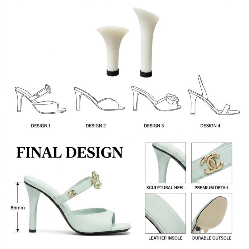 Sculptural custom heel manufacturing