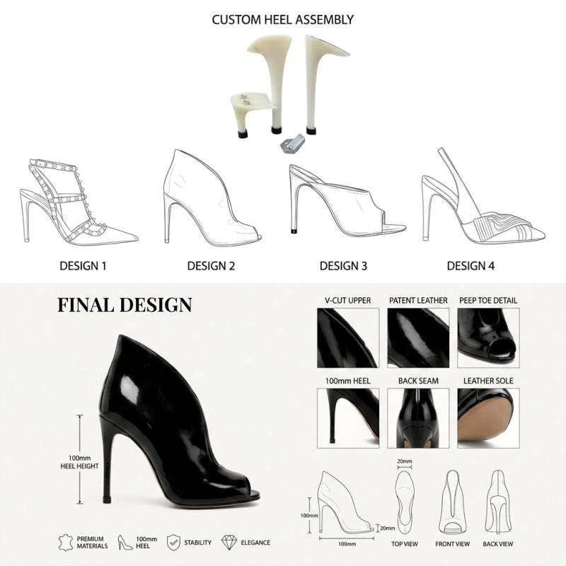 Complex bespoke high heel architecture