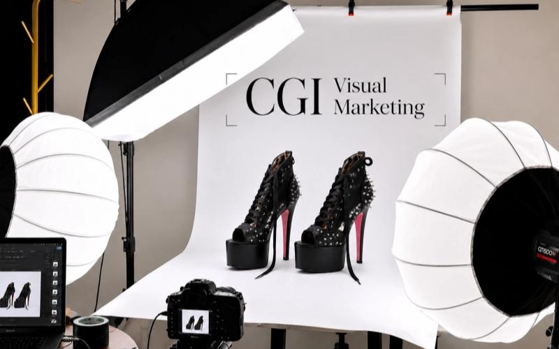 CGI visual marketing assets for luxury footwear