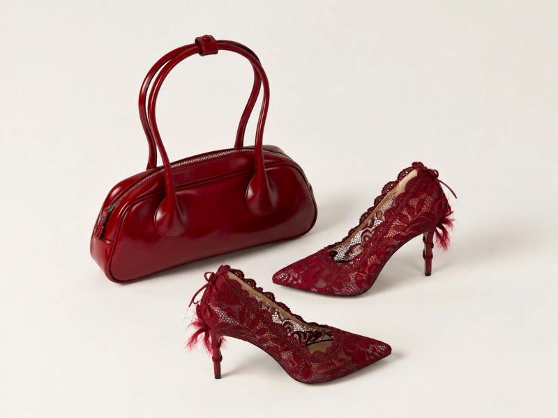 Approved footwear or bag sample checked before bulk production