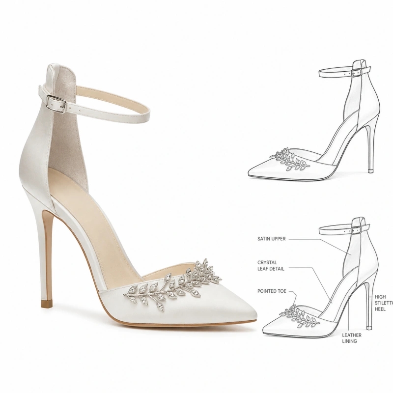 Custom Rhinestone Vine Bridal Heels - HERRAINS Custom Rhinestone Vine Bridal Heels - HERRAINS