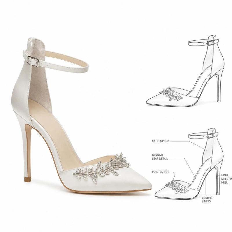 Custom Rhinestone Vine Bridal Heels - HERRAINS Custom Rhinestone Vine Bridal Heels - HERRAINS