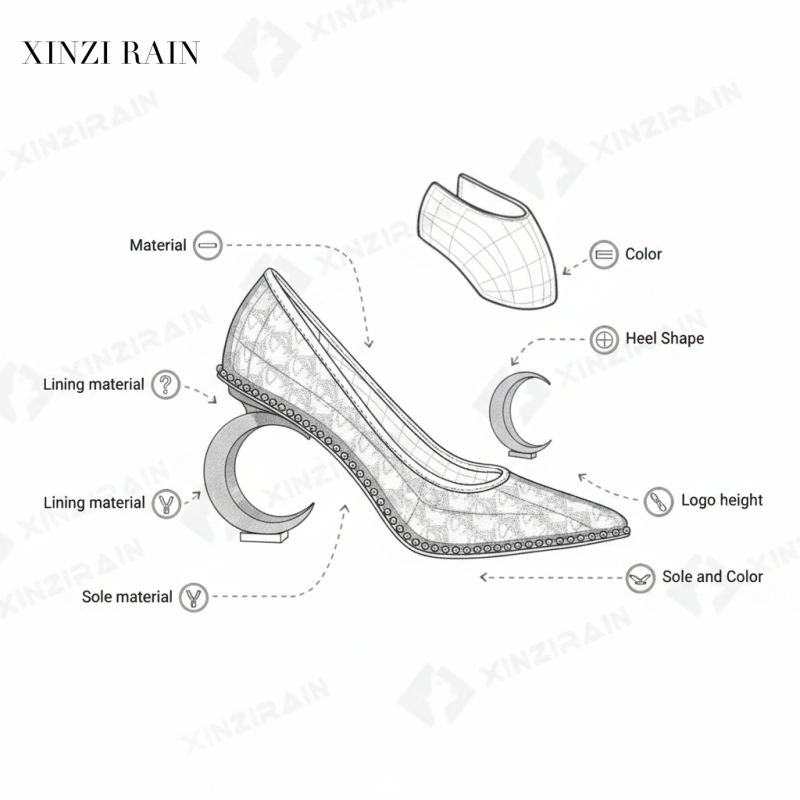 Custom Curved-Heel Pumps | ODM Luxury High Heel Manufacturer