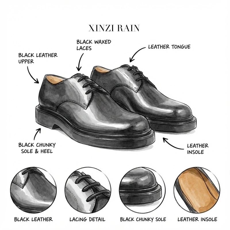 OEM Men’s Leather Derby Shoes | Custom Black Formal Dress Shoes Manufacturer