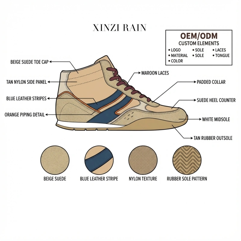 Trainers Shoes: Retro Revival High-Top Sneakers