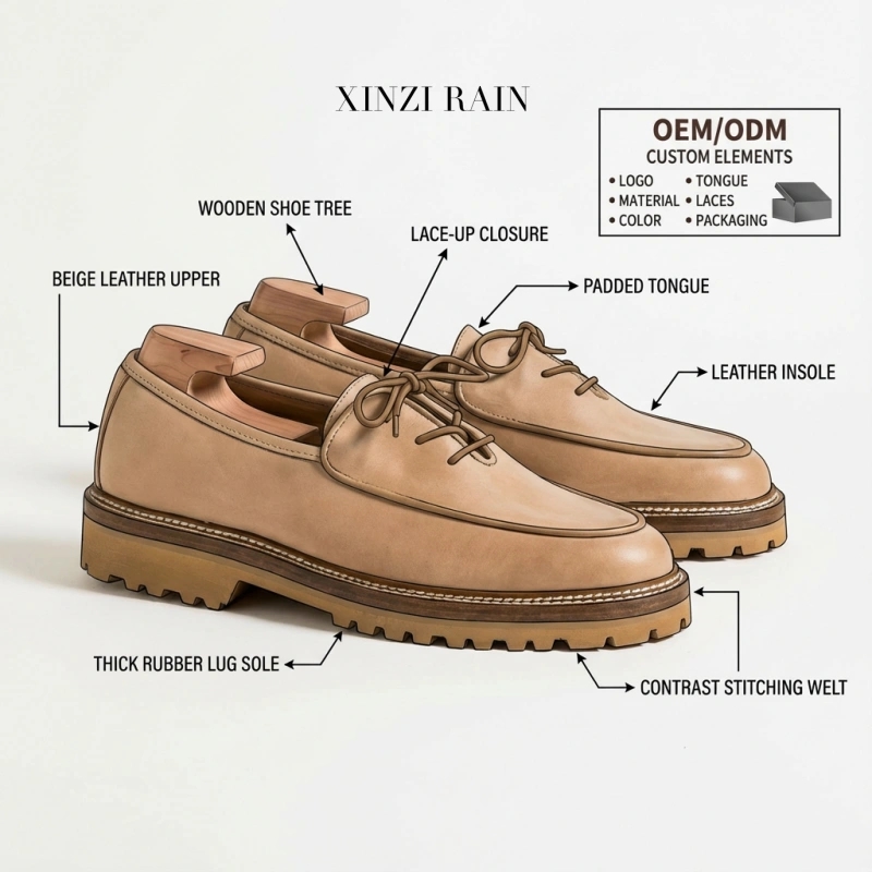 Custom Oil-Tanned Leather Derby Shoe | Lightweight Casual Men’s Leather-Shoe