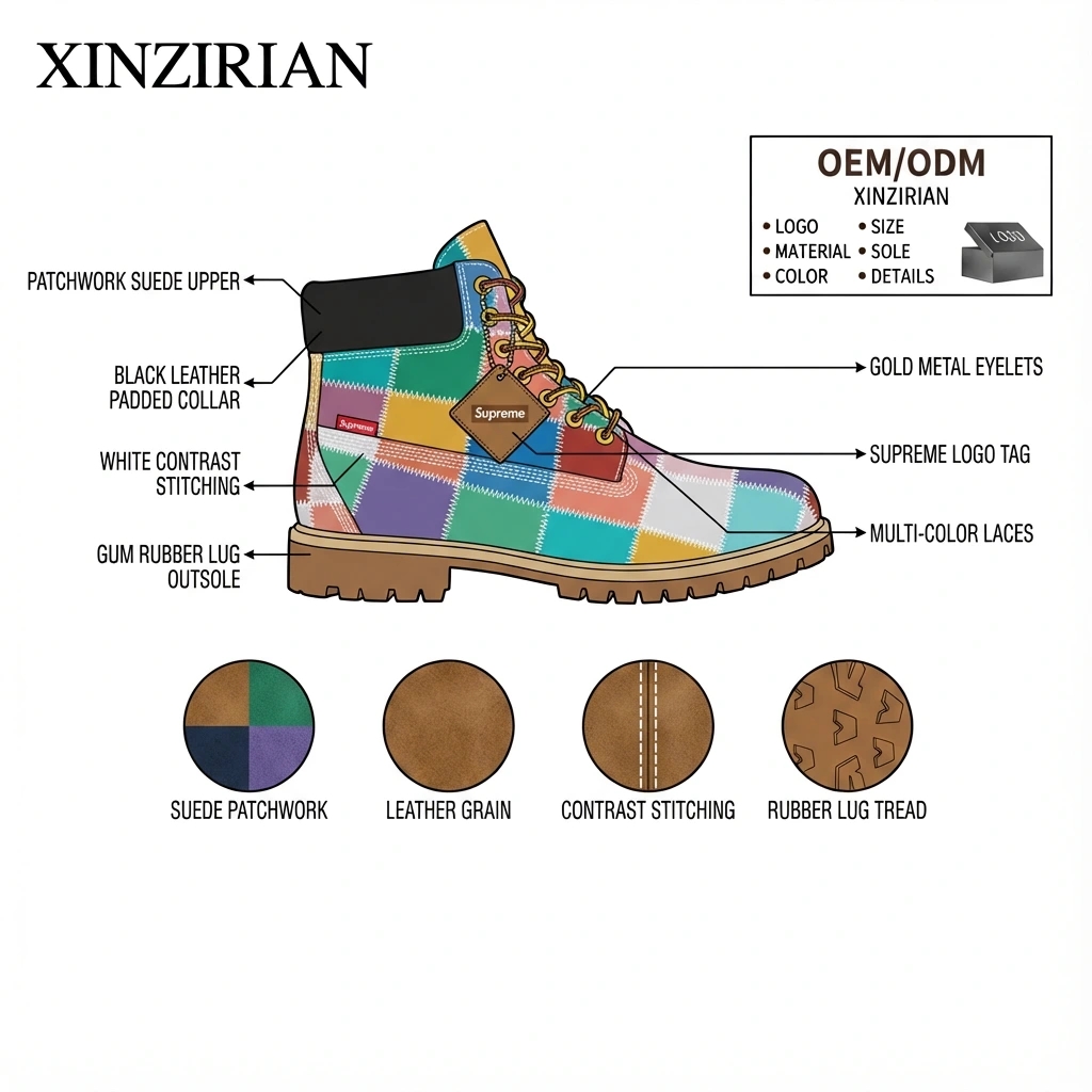 Custom Premium Waterproof Kids Boots | OEM Colorful Patchwork Children’s Footwear