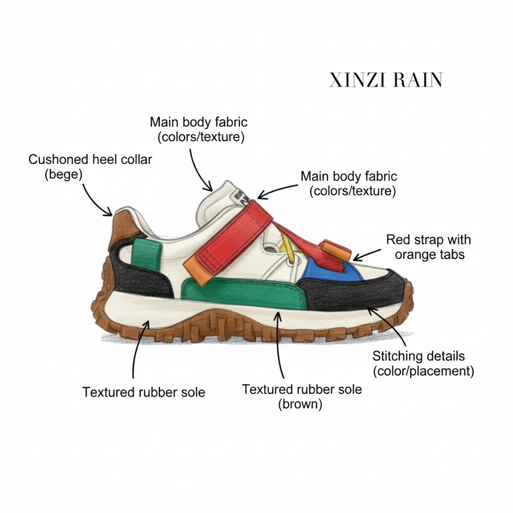 Custom Kids Semi-Open Multicolor Shoes | OEM Children’s Textile & Leather Footwear