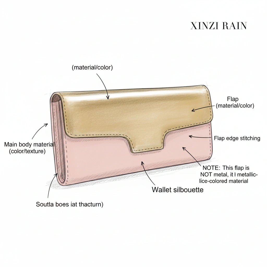 Custom Pink Metallic Leather Long Wallet | ODM Wallet Manufacturer