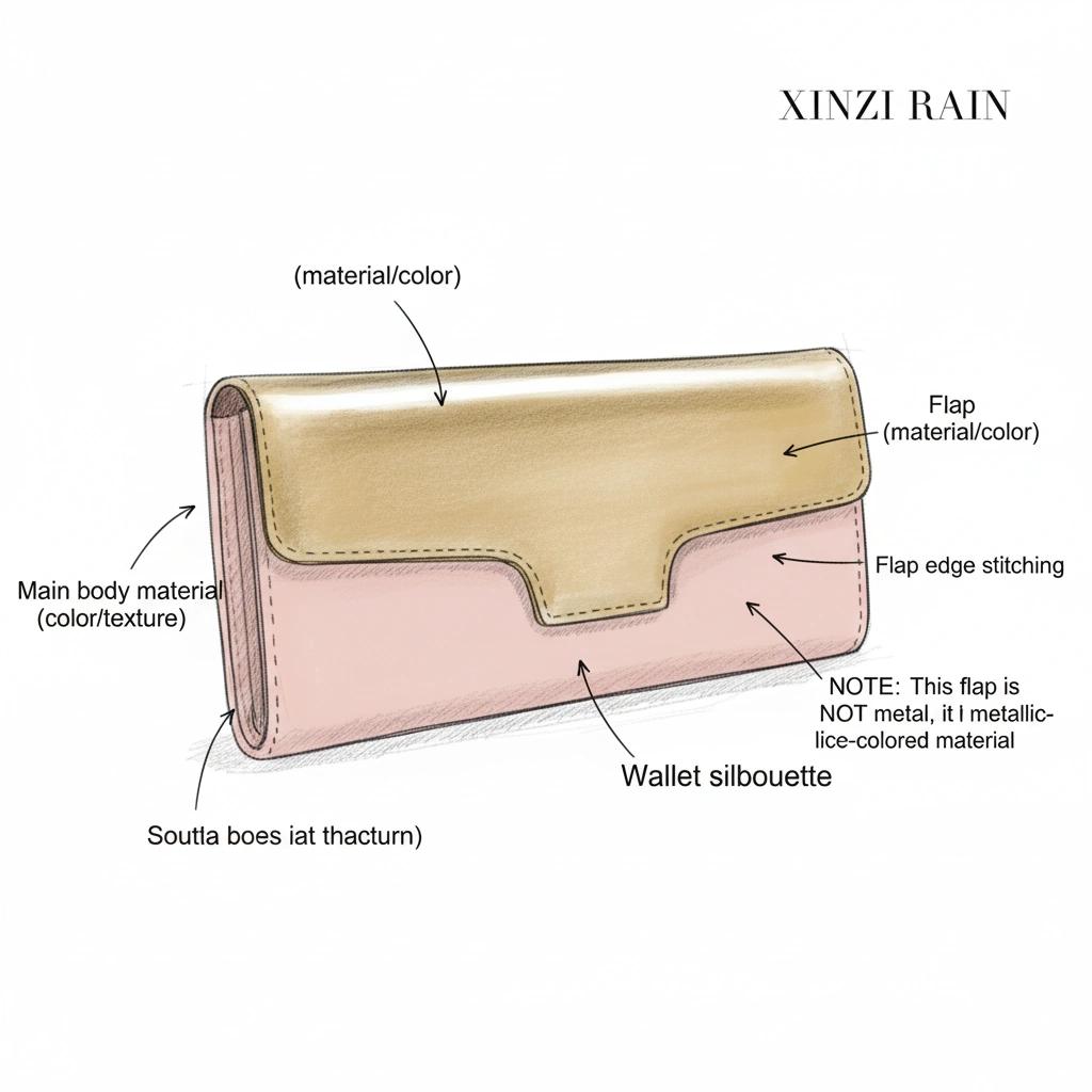 Custom Pink Metallic Leather Long Wallet | ODM Wallet Manufacturer