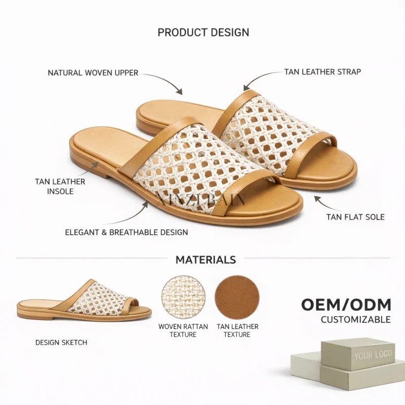 custom woven sandals manufacturer-herrains