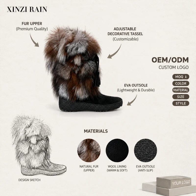 Custom Fur Winter Boots Manufacturer - HERRAINS